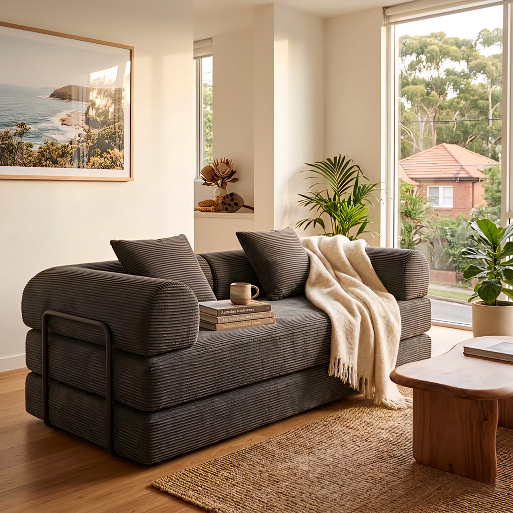 Sofa in a Box Australia — Boneless couch freshly set up in an Australian home